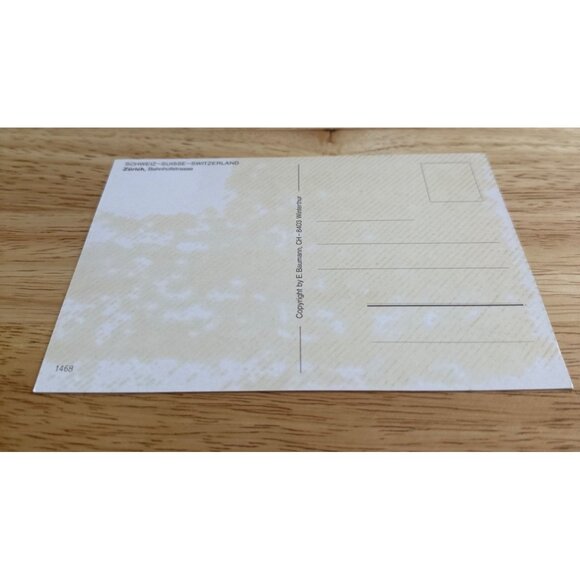 Vintage Zurich Postcard Featuring City Tram & Flowers sku 0201 - Picture 4 of 4